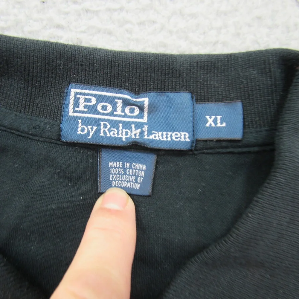 Polo Ralph Lauren Mens Black Short Sleeve Classic Fit Polo Shirt‎ XL